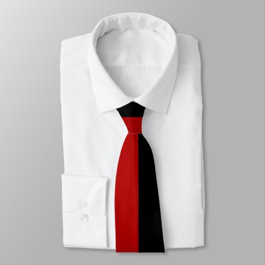 Cravate Simple deux tons Noir et Rouge Initiales Monogramm (Attaché)
