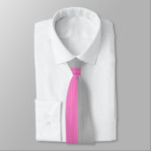 Cravate Simple deux tons rose et gris Initiales Monogramme (Attaché)