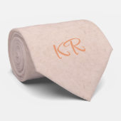 Cravate Simple Élégance Initiales Roses (Roulé)