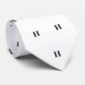 Cravate Simple Élégant noir blanc Monogramme Monogramme Ne (Roulé)