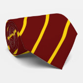 Cravate Simple Formal Red et Gold Stripe (Roulé)