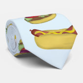 Cravate Simple hamburger drôle et humour de chien chaud (Roulé)