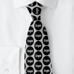 Cravate Simple Logo Entreprise Gris Argent<br><div class="desc">Conception de logo simple pour favoriser la fidélité à la marque et promouvoir votre petite entreprise. Remplacez le logo par le vôtre et changez la couleur de fond dans l'outil de conception pour personnaliser davantage.</div>