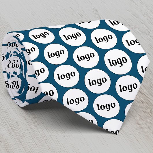 Cravate Simple Logo Entreprise Vert Turquoise