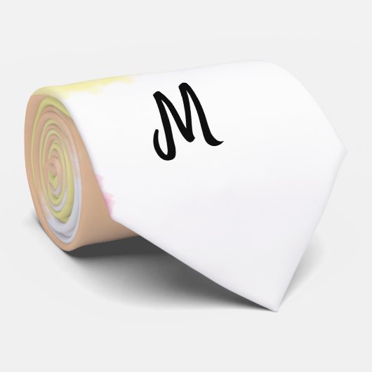 Cravate simple logo monogramme minimal personnalisé (Roulé)