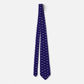 Cravate Simple Logo Pattern Navy Blue Business (Dos)