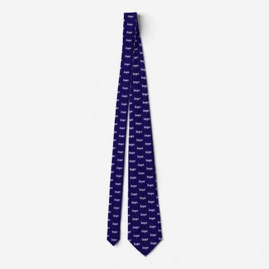 Cravate Simple Logo Pattern Navy Blue Business (Dos)