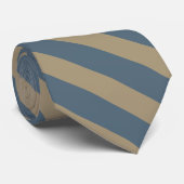 Cravate Simple minimaliste Bleu et Beige rayé (Roulé)