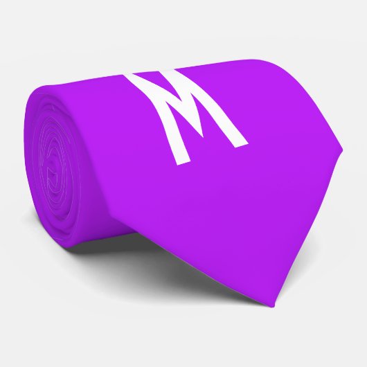 Cravate Simple Moderne Néon Fluorescent Violet (Roulé)