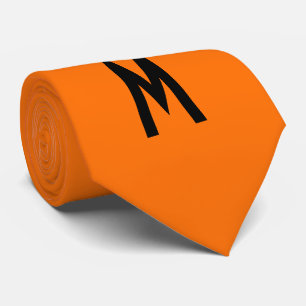Cravate Simple Moderne Néon Orange Fluorescent