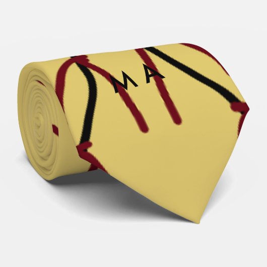 Cravate Simple monogramme ajouter votre nom lettre man min (Roulé)