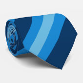 Cravate Simple Navy & Light Blue Diagonal Stripes Motif (Roulé)