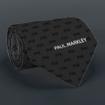 Cravate Simple Plain Black Gray<br><div class="desc">Minimaliste,  plain,  professionnel et simple with solid black gray monogram patterned background. Clean White Sans-Serif font letters for your text.</div>