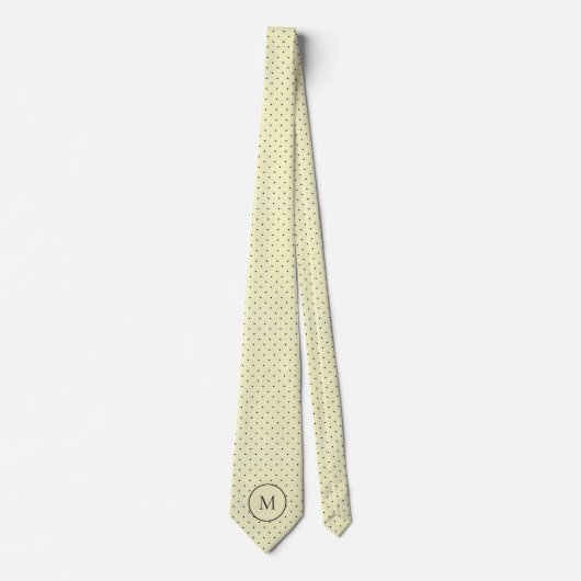 Cravate Simple Pois Jaune Monogramme (Devant)
