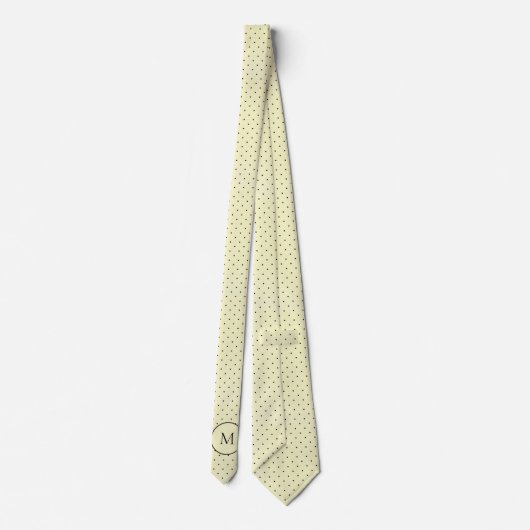 Cravate Simple Pois Jaune Monogramme (Dos)