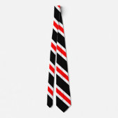 Cravate Simple Rouge Blanc et Noir Rayures Traditionnelles (Dos)