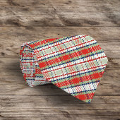 Cravate Simple rustique rouge vert minimaliste mou Plaid