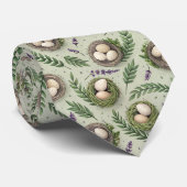 Cravate Simple Sage Green Easter Eggs Lavender Nest (Roulé)