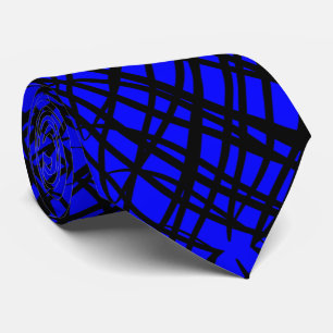 Cravate Simple Scribble   Carreaux miroir   Bleu  