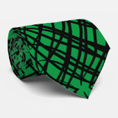 Cravate Simple Scribble | Carreaux miroir | Vert | (Roulé)