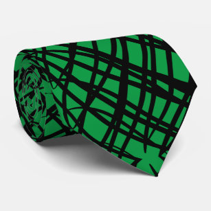 Cravate Simple Scribble   Carreaux miroir   Vert  