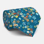 Cravate Simple-side turquoise floral de point de (Roulé)