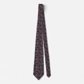 Cravate Simples abstrait rétro fleurs violet gris backgr (Devant)