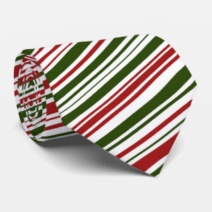 Cravate Simples rayures rouges et vertes Noël