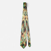 Cravate Simulation rocheuse ou stalagmite en vert à sépia (Devant)