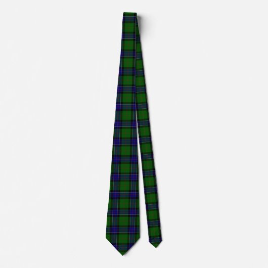 Cravate Sinclair tartan bleu vert plaid (Devant)