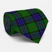 Cravate Sinclair tartan bleu vert plaid (Roulé)