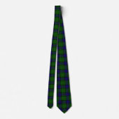 Cravate Sinclair tartan bleu vert plaid (Dos)