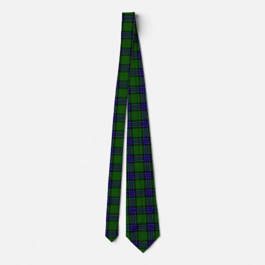 Cravate Sinclair tartan bleu vert plaid (Dos)