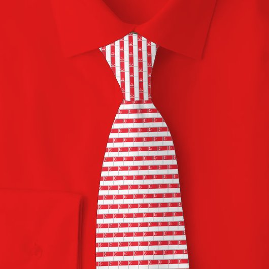 Cravate Singapore Flag Brick Pattern