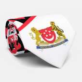 Cravate Singapour Drapeau Coeur Singapour Armoiries de Sin (Roulé)