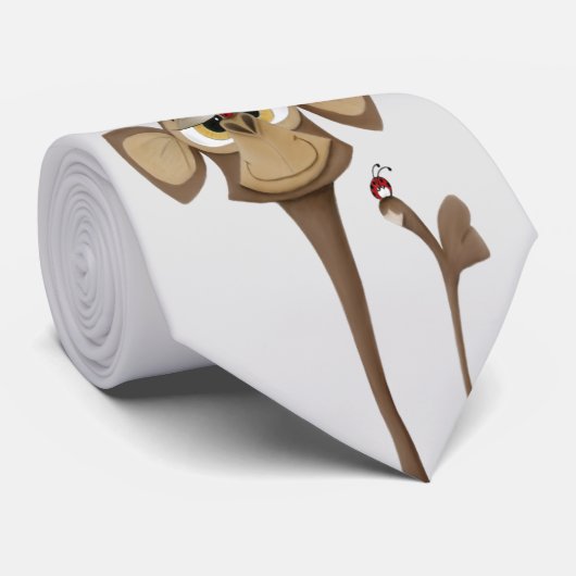 Cravate Singe idiot et coccinelles (Roulé)