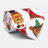 Cravate singes hippiques de Noël (Roulé)