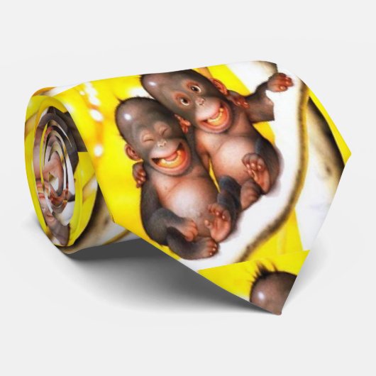 Cravate Singes mignons (Roulé)
