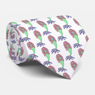 Cravate sirène arc-en-ciel rose bleu violet vert noir bouc