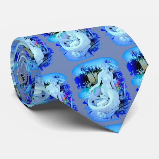 Cravate Sirène blanche assise Thunder_Cove (Roulé)