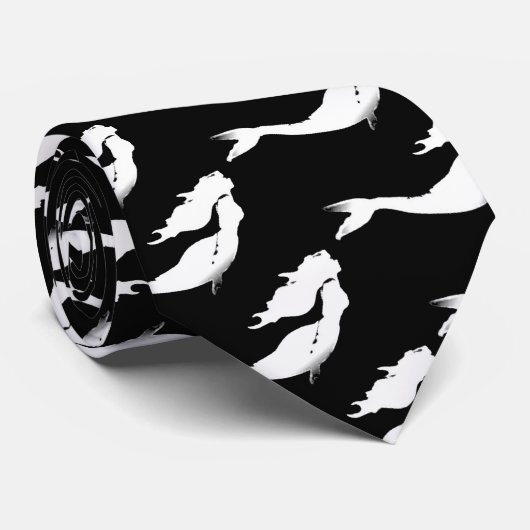 Cravate Sirène blanche sous-marine nage Thunder_Cove (Roulé)