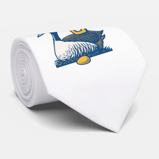 Cravate Six un-Poses d'oies (Roulé)