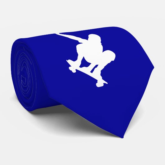 Cravate Skateboarding bleu (Roulé)