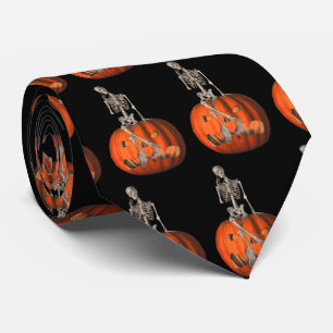 Cravate Skeleton Jack-o'-lantern Funny Halloween
