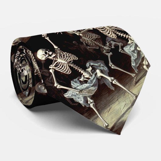 Cravate Skeletons dansants Mariage gothique (Roulé)