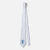 Cravate Ski de neige sur Blue Check Necktie (Devant)