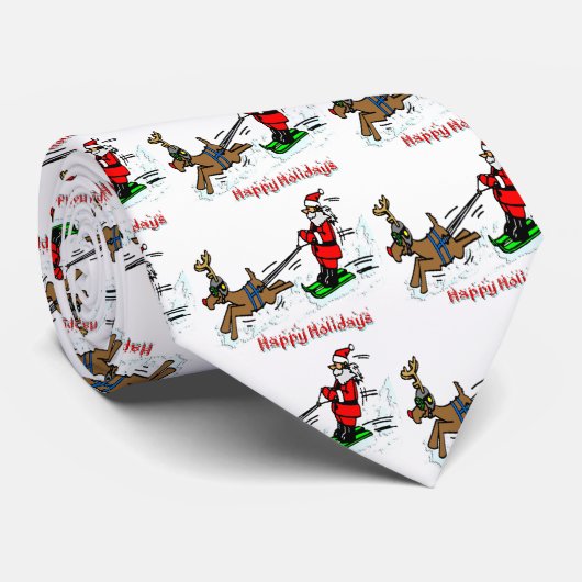 Cravate Ski de Père Noël (Roulé)