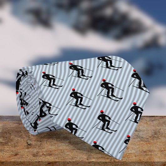 Cravate Skier - Ski Homme Thème Snowsport - Nouveauté rayo
