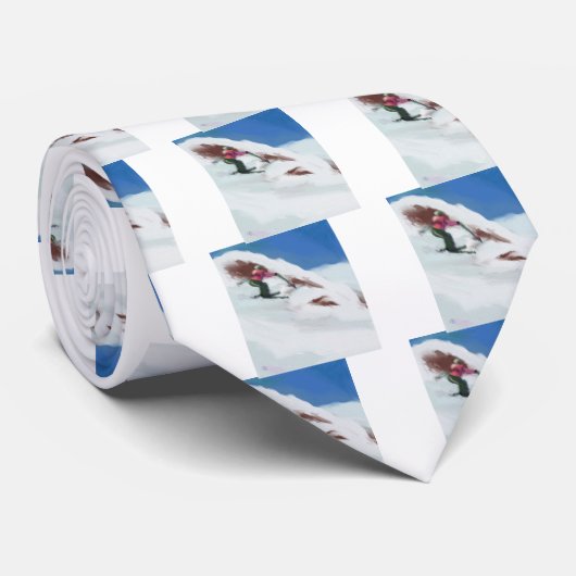 Cravate Skiing Snow Mountain Art (Roulé)