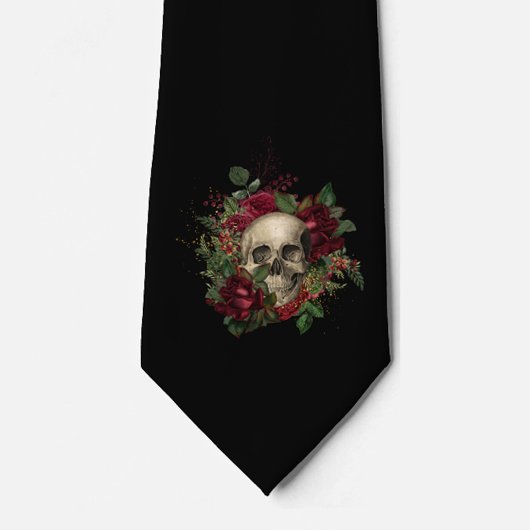 Cravate Skull & Roses | Neck Tie | Black